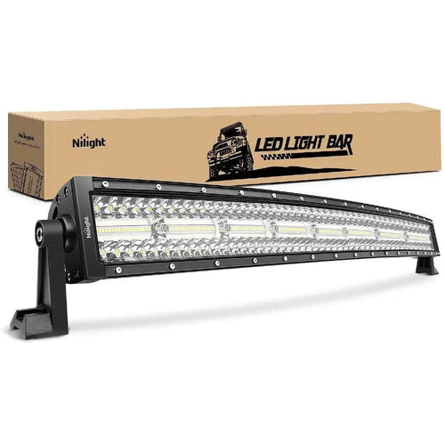 Nilight 33 Inch 256LED Chips Triple Row Curved Spot Flood LED Light Bar