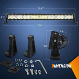 Nilight 33 Inch 256LED Chips Triple Row Curved Spot Flood LED Light Bar, view 2