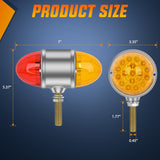 Nilight 34 LED Dual Face Watermelon Light 2PCS Amber and Red Clear Lens Auxiliary Side Marker Clearance Turn signal Brake Pedestal Lights IP68 Waterproof for Trailer Semi Trucks Pickup Camper RV, view 2