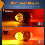 Nilight 34 LED Dual Face Watermelon Light 2PCS Amber and Red Clear Lens Auxiliary Side Marker Clearance Turn signal Brake Pedestal Lights IP68 Waterproof for Trailer Semi Trucks Pickup Camper RV, view 3