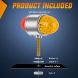 Nilight 34 LED Dual Face Watermelon Light 2PCS Amber and Red Clear Lens Auxiliary Side Marker Clearance Turn signal Brake Pedestal Lights IP68 Waterproof for Trailer Semi Trucks Pickup Camper RV, view 4