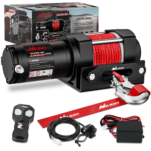 Nilight 3500 lb ATV/UTV Electric Winch Kit With Synthetic Winch Rope