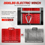 Nilight 3500 lb ATV/UTV Electric Winch Kit With Synthetic Winch Rope, view 2