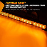 Nilight 35 Inch 32 Leds Traffic Advisor Strobe Amber Light Bar, view 2
