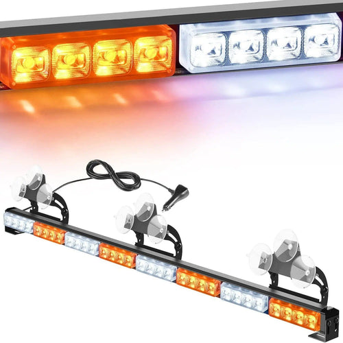 Nilight 35 Inch 32 Leds Traffic Advisor Strobe Amber White Light Bar