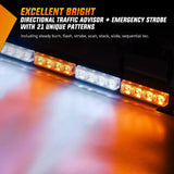Nilight 35 Inch 32 Leds Traffic Advisor Strobe Amber White Light Bar, view 2