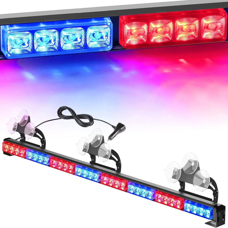 Nilight 35 Inch 32 Leds Traffic Advisor Strobe Blue Red Light Bar