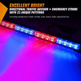 Nilight 35 Inch 32 Leds Traffic Advisor Strobe Blue Red Light Bar, view 5