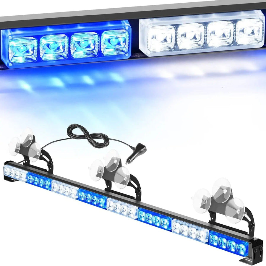 Nilight 35 Inch 32 Leds Traffic Advisor Strobe Blue White Light Bar