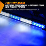 Nilight 35 Inch 32 Leds Traffic Advisor Strobe Blue White Light Bar, view 2