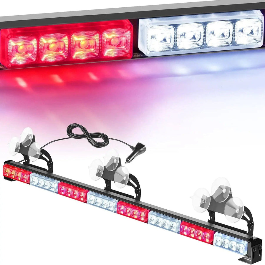 Nilight 35 Inch 32 Leds Traffic Advisor Strobe Red White Light Bar