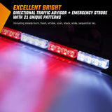Nilight 35 Inch 32 Leds Traffic Advisor Strobe Red White Light Bar, view 2