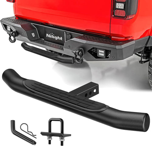 Nilight 36 Inch Hitch Step Fits 2 Inch Receivers 3 Inch Round Tubing Stainless Steel with Rubber Non-Slip Pad Rear Bumper Guard with 5/8 Inch Hitch Pin Clip & U-Bolts Stabilize for Pickup Truck Car SUV