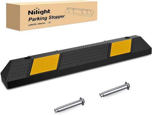 Nilight 36 Inch Parking Curb - Heavy Duty Rubber Garage Driveway Wheel Parking Stopper Blocks for Cars, SUVs, and Trucks