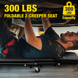 Nilight 36inch Z Creeper - 2-in-1 Folding Rolling Mechanic Seat 36 inches Adjustable Lay-Down or Sit Garage Chair, 330 lbs Capacity, Grey Black, view 5