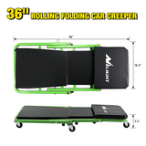 Nilight 36Inch Z Creeper - 2-in-1 Rolling Folding Car Seat, 36 inches Adjustable Roller Garage Chair Lay Down or Sit, 330LBS Capacity, Green Black (25% OFF Final Checkout), view 6