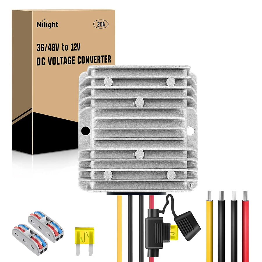 Nilight 36V/48V to 12V 20A 240W Voltage Converter
