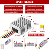 Nilight 36V/48V to 12V 20A 240W Voltage Converter, view 2