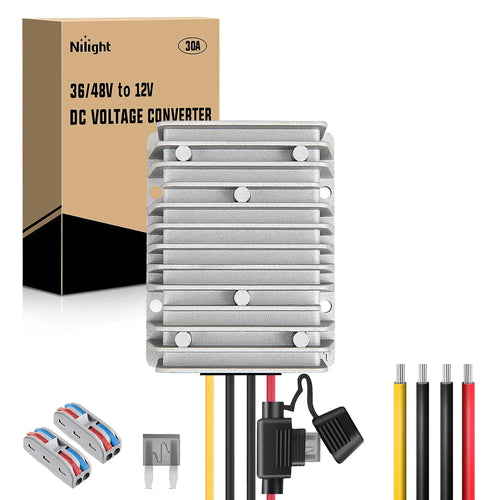 Nilight 36V/48V to 12V 30A 360W Voltage Converter