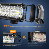 Nilight 37 Inch 780W 78000LM Triple Row Spot Flood LED Light Bar, view 4