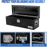 Nilight 39 Inch Truck Tool Box Heavy Duty Aluminum Stripes Plated Pick Up Truck Bed Toolboxes 39 Inchx13 Inchx10 Inch Waterproof Storage Organizer for Bed of Truck RV Trailer with Side Handle Lock Keys, Black, view 4