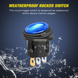 Nilight 3Gang 3Pin Pre-wired Toggle Switch Panel Blue, view 2