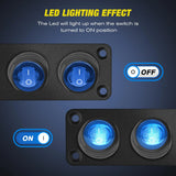 Nilight 3Gang 3Pin Pre-wired Toggle Switch Panel Blue, view 3