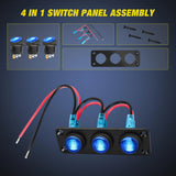 Nilight 3Gang 3Pin Pre-wired Toggle Switch Panel Blue, view 4