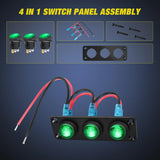 Nilight 3Gang 3Pin Pre-wired Toggle Switch Panel Green, view 4