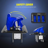 Nilight 3Gang 3Pin SPST ON/Off Blue Rocker Switch Panel w/ LED Light Flip Cover, view 5