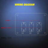 Nilight 3Gang 3Pin SPST ON/Off Blue Rocker Switch Panel w/ LED Light Flip Cover, view 6