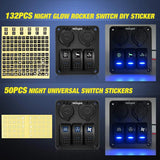 Nilight 3Gang Aluminum 5Pin ON/Off Blue Rocker Switch Panel w/ Dual USB Charger | Cigarette Lighter Socket, view 5