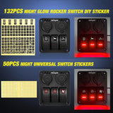 Nilight 3Gang Aluminum 5Pin ON/Off Red Rocker Switch Panel w/ Dual USB Charger | Cigarette Lighter Socket, view 5