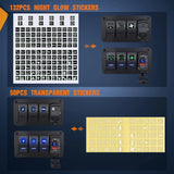 Nilight 3Gang Blue Rocker Switch Box w/ PD Type C | QC 3.0 USB Charger Voltmeter, view 3
