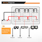 Nilight 3Gang Led Light Bar/Rear Lights/Rock Lights 5Pin ON/Off Rocker Switch Panel Blue, view 4
