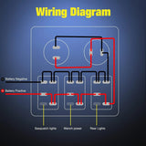 Nilight 3Gang Sasquatch Lights/Wench Power/Rear Lights 5Pin ON/Off Rocker Switch Panel W/ USB Charger LED Voltmeter, view 5