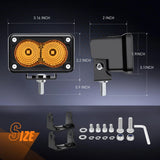 Nilight 3 Inch 1070LM Amber DRL Flood LED Pods (Pair) | 18AWG DT Wire, view 2