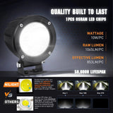 Nilight 3 Inch 10W 1065LM Spot Round Built-in EMC LED Work Lights (Pair), view 4