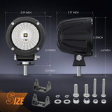 Nilight 3 Inch 10W 1080LM Flood Round Built-in EMC LED Work Lights (Pair), view 2