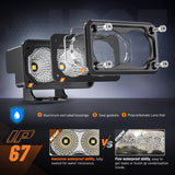 Nilight 3 Inch 10W 1160LM Flood Built-in EMC LED Work Lights (Pair) | 18AWG DT Wire, view 4