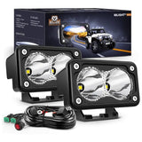 Nilight 3 Inch 10W 1300LM Spot Built-in EMC LED Work Lights (Pair) | 16AWG DT Wire, view 2
