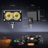 Nilight 3 Inch 10W 1300LM Spot Built-in EMC LED Work Lights (Pair) | 16AWG DT Wire, view 3