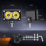 Nilight 3 Inch 10W 1300LM Spot Built-in EMC LED Work Lights (Pair), view 2
