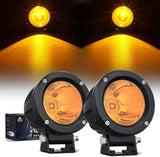 Nilight 3 Inch 10W 800LM Amber Round Built-in EMC LED Pods (Pair), view 2