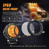 Nilight 3 Inch 10W 800LM Amber Round Built-in EMC LED Pods (Pair), view 4