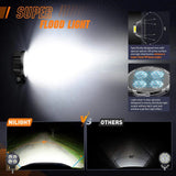 Nilight 3 Inch 12W 1500LM Round Flood Built-in EMC LED Work Lights (Pair) | 16AWG DT Wire, view 4