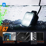Nilight 3 Inch 12W 1500LM Square Flood Built-in EMC LED Work Lights (Pair) | 16AWG DT Wire, view 6