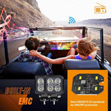 Nilight 3 Inch 12W 1500LM Square Flood Built-in EMC Led Work Lights (Pair), view 5