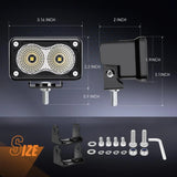 Nilight 3 Inch 20W 1160LM Flood Built-in EMC LED Work Lights (Pair), view 2