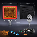 Nilight 3 Inch 20W 1240LM Amber DRL Flood Cube LED Pods (Pair) | 16AWG DT Wire, view 2